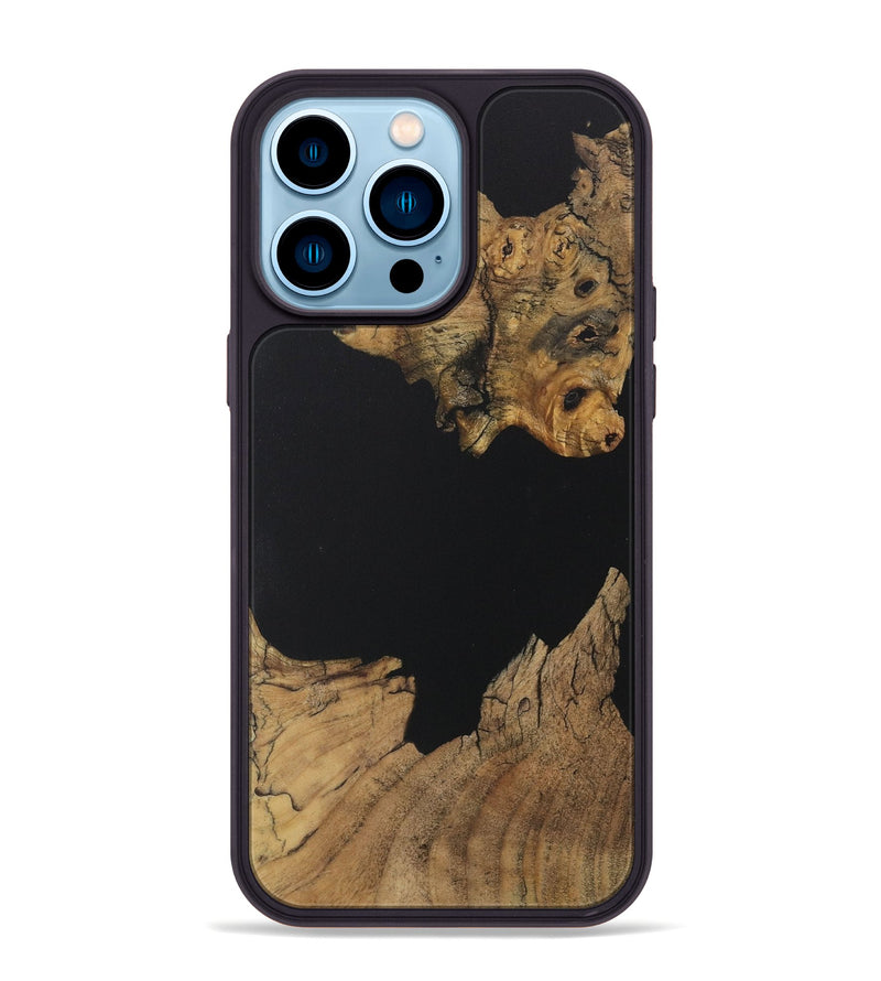 iPhone 14 Pro Max Wood Phone Case - Jovanni (Pure Black, 730570)