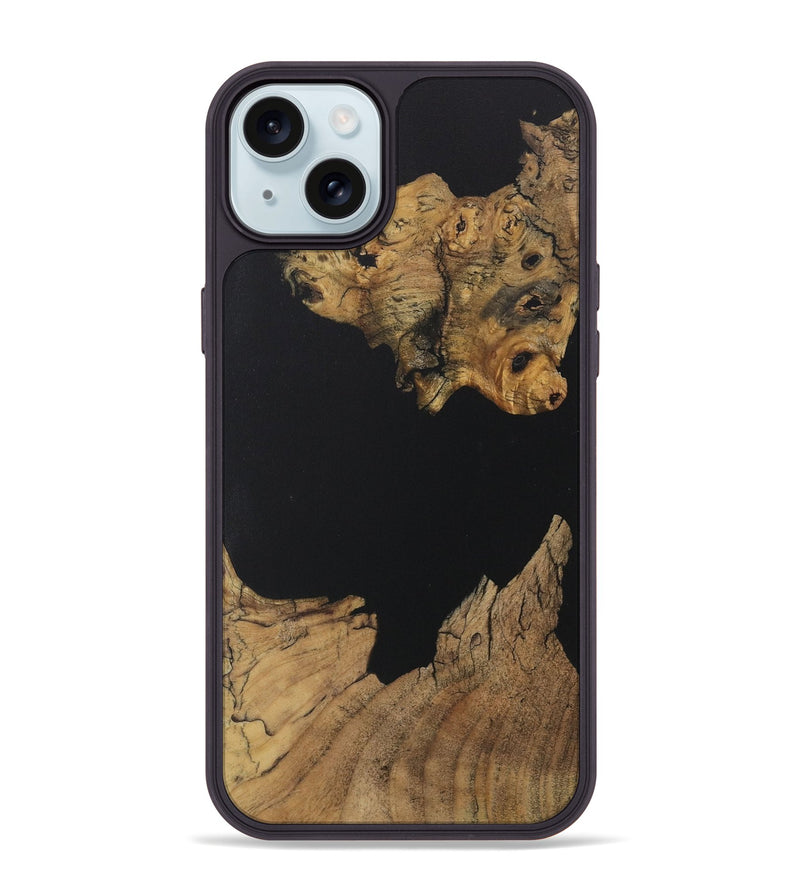 iPhone 15 Plus Wood Phone Case - Jovanni (Pure Black, 730570)