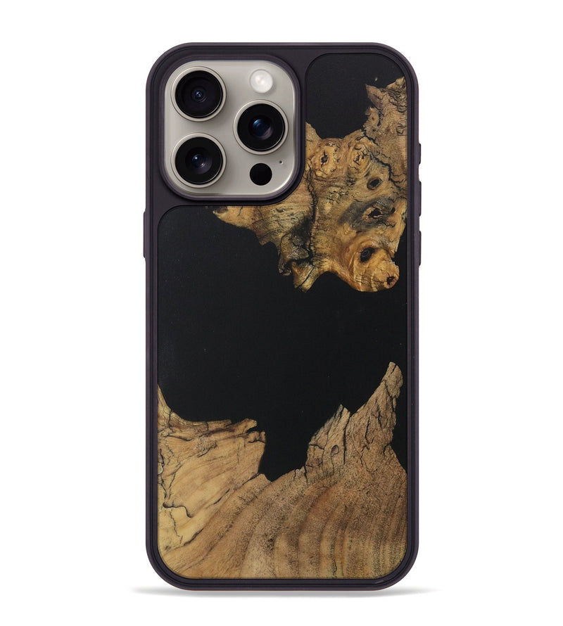 iPhone 15 Pro Max Wood Phone Case - Jovanni (Pure Black, 730570)