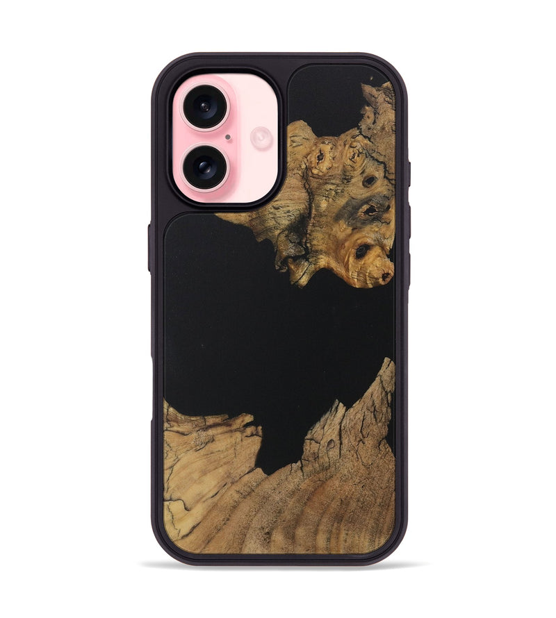 iPhone 16 Wood Phone Case - Jovanni (Pure Black, 730570)