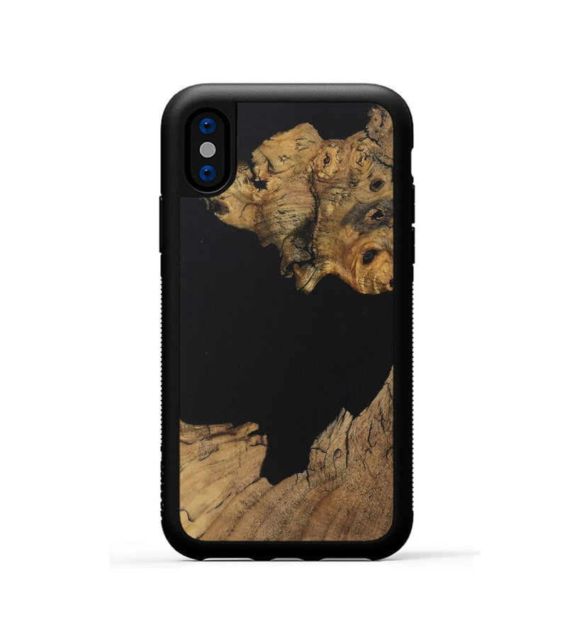 iPhone Xs Wood Phone Case - Jovanni (Pure Black, 730570)