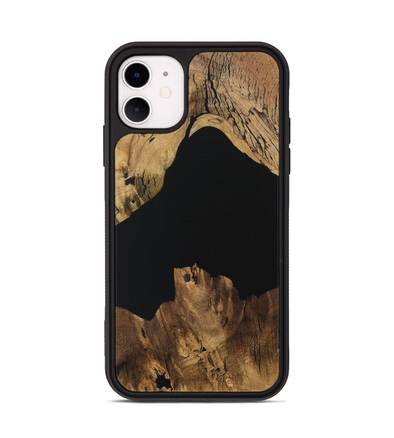 iPhone 11 Wood Phone Case - Bama (Pure Black, 730573)