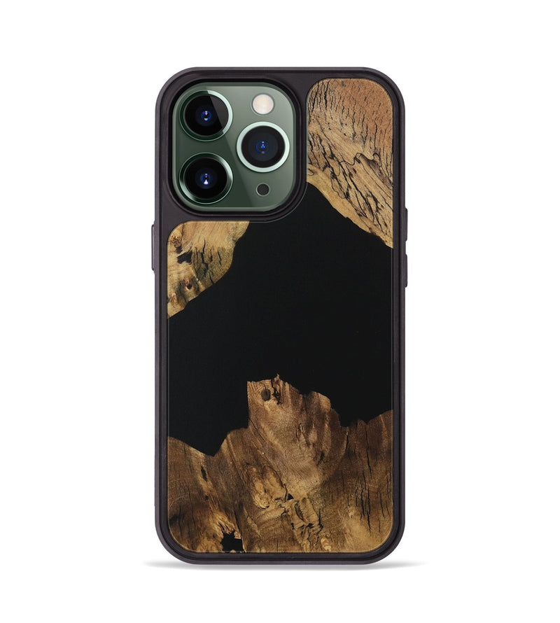 iPhone 13 Pro Wood Phone Case - Bama (Pure Black, 730573)