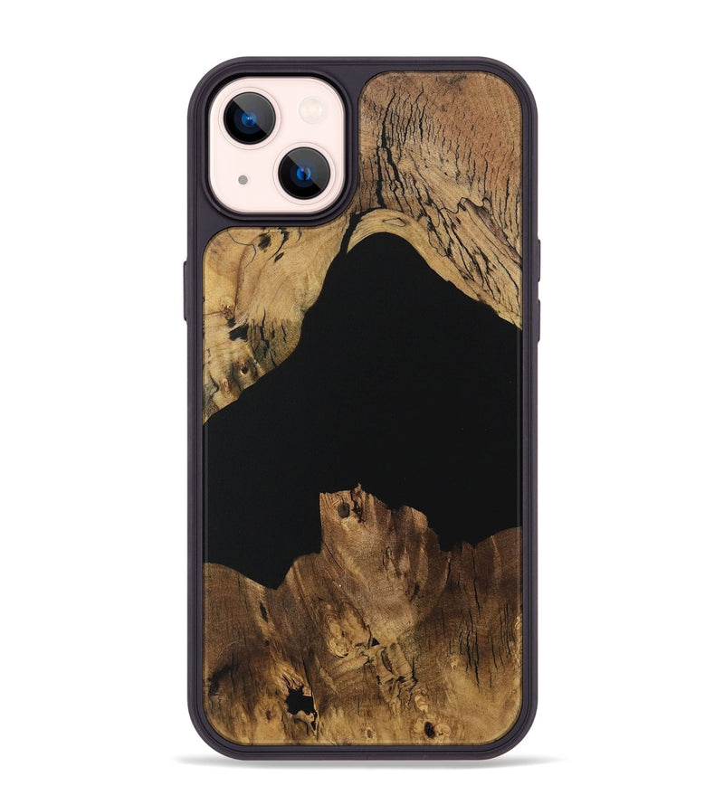 iPhone 14 Plus Wood Phone Case - Bama (Pure Black, 730573)