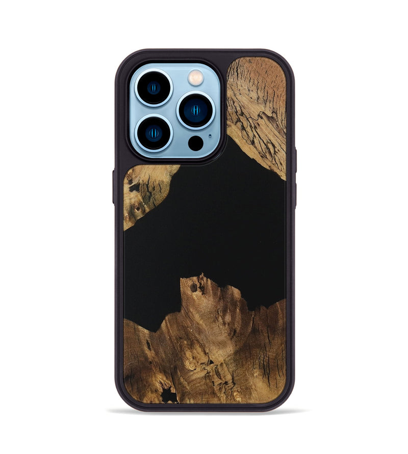 iPhone 14 Pro Wood Phone Case - Bama (Pure Black, 730573)