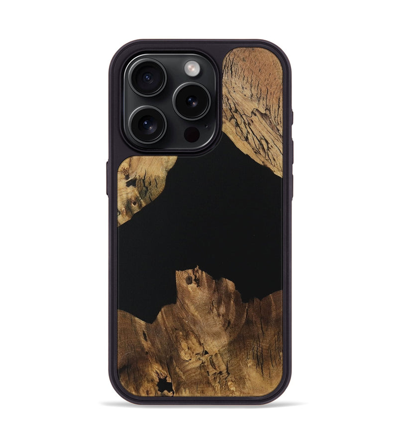 iPhone 15 Pro Wood Phone Case - Bama (Pure Black, 730573)