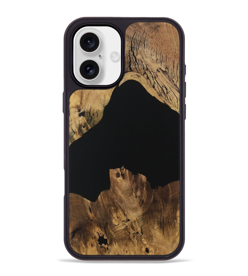 iPhone 16 Plus Wood Phone Case - Bama (Pure Black, 730573)