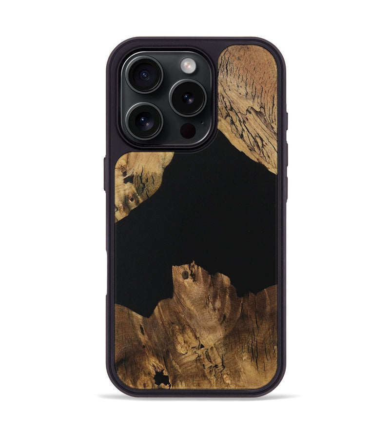 iPhone 16 Pro Wood Phone Case - Bama (Pure Black, 730573)