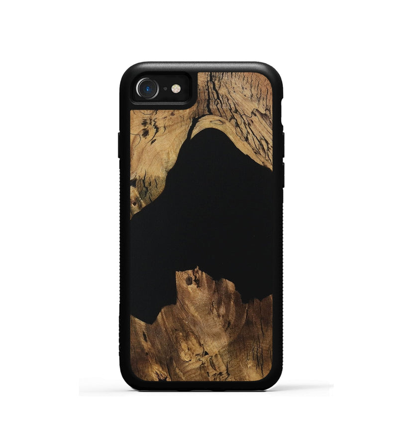 iPhone SE Wood Phone Case - Bama (Pure Black, 730573)