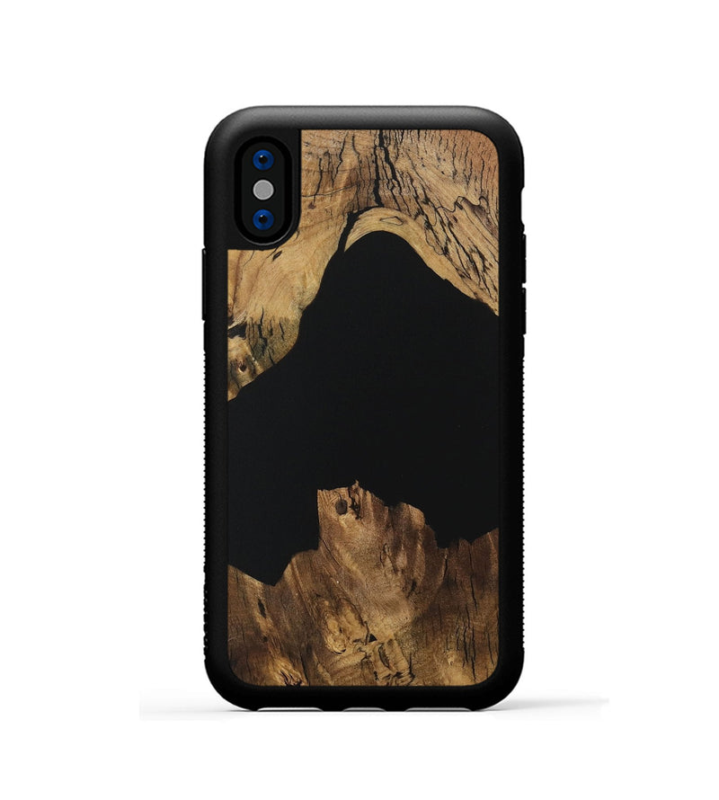 iPhone Xs Wood Phone Case - Bama (Pure Black, 730573)