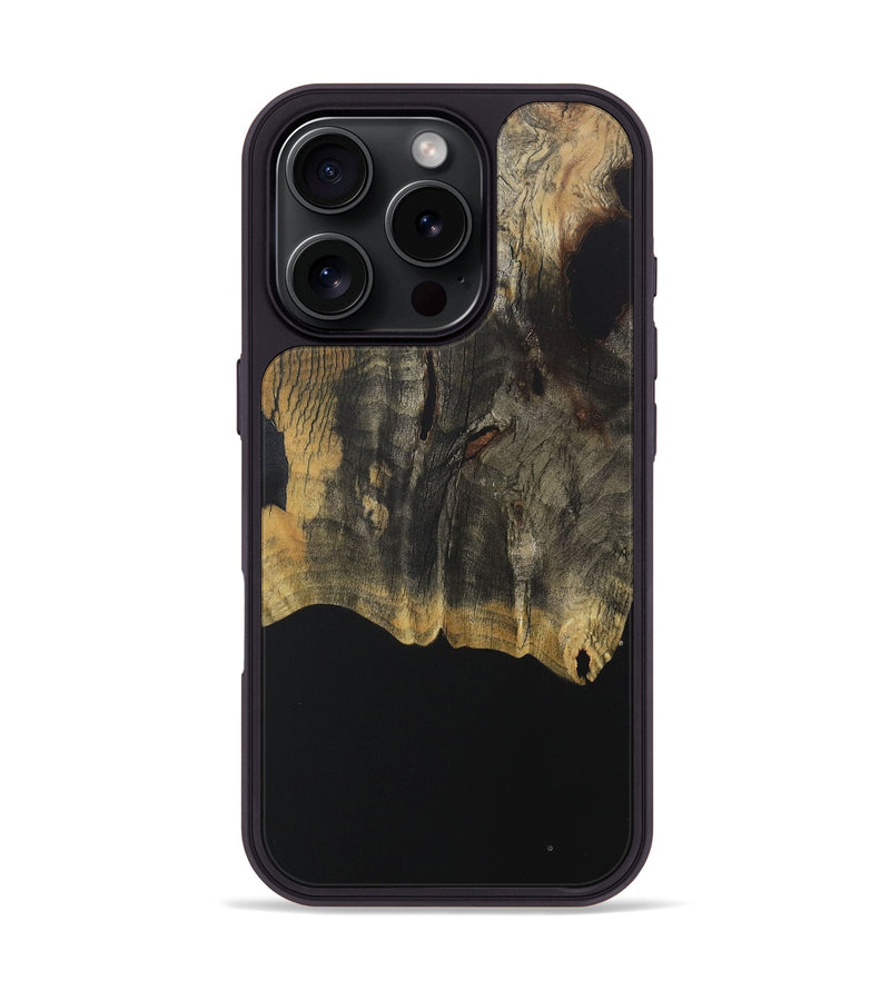 iPhone 16 Pro Wood Phone Case - Leonel (Pure Black, 730589)