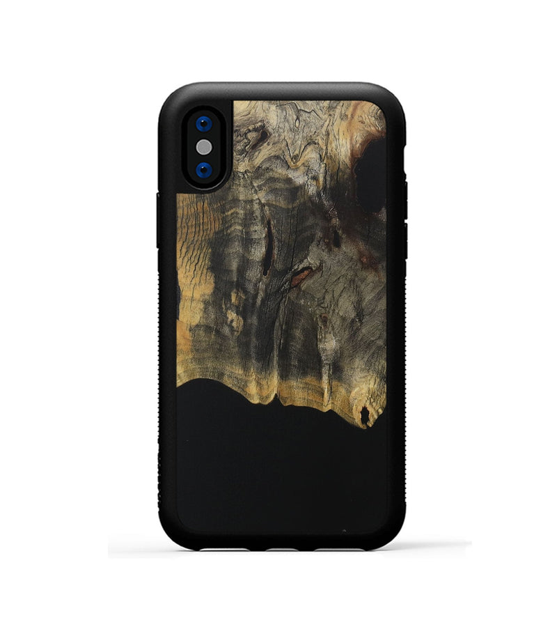 iPhone Xs Wood Phone Case - Leonel (Pure Black, 730589)