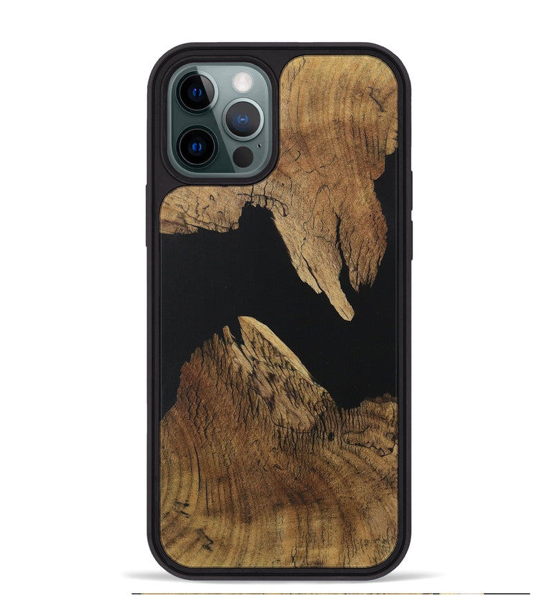 iPhone 12 Pro Max Wood Phone Case - Orpha (Pure Black, 730591)