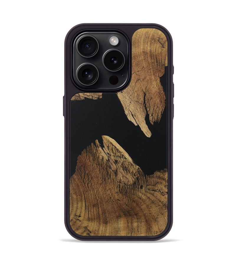 iPhone 15 Pro Wood Phone Case - Orpha (Pure Black, 730591)