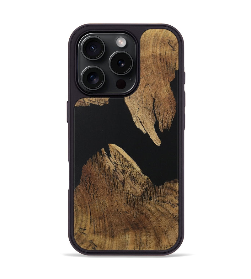 iPhone 16 Pro Wood Phone Case - Orpha (Pure Black, 730591)