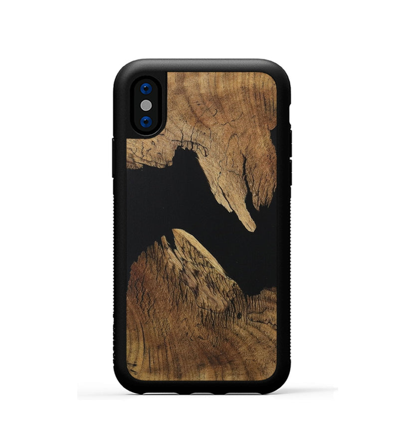 iPhone Xs Wood Phone Case - Orpha (Pure Black, 730591)