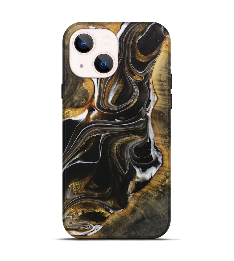 iPhone 13 Wood Live Edge Phone Case - Phoebe (Black & White, 730594)