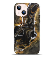 iPhone 14 Plus Wood Live Edge Phone Case - Phoebe (Black & White, 730594)