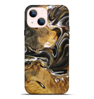 iPhone 14 Plus Wood Live Edge Phone Case - Charley (Black & White, 730598)