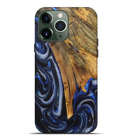 iPhone 13 Pro Max Wood Live Edge Phone Case - Horatia (Blue, 730601)