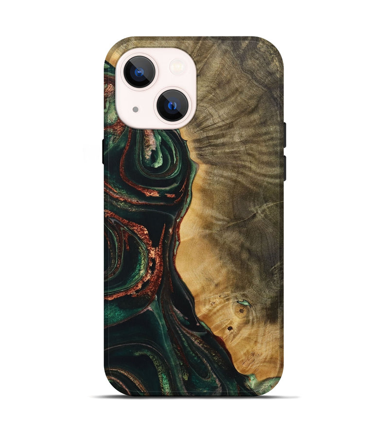 iPhone 14 Wood Live Edge Phone Case - Shanae (Green, 730602)