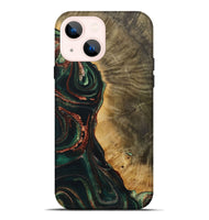 iPhone 14 Plus Wood Live Edge Phone Case - Shanae (Green, 730602)