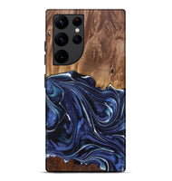 Galaxy S22 Ultra Wood Live Edge Phone Case - Mirella (Blue, 730606)