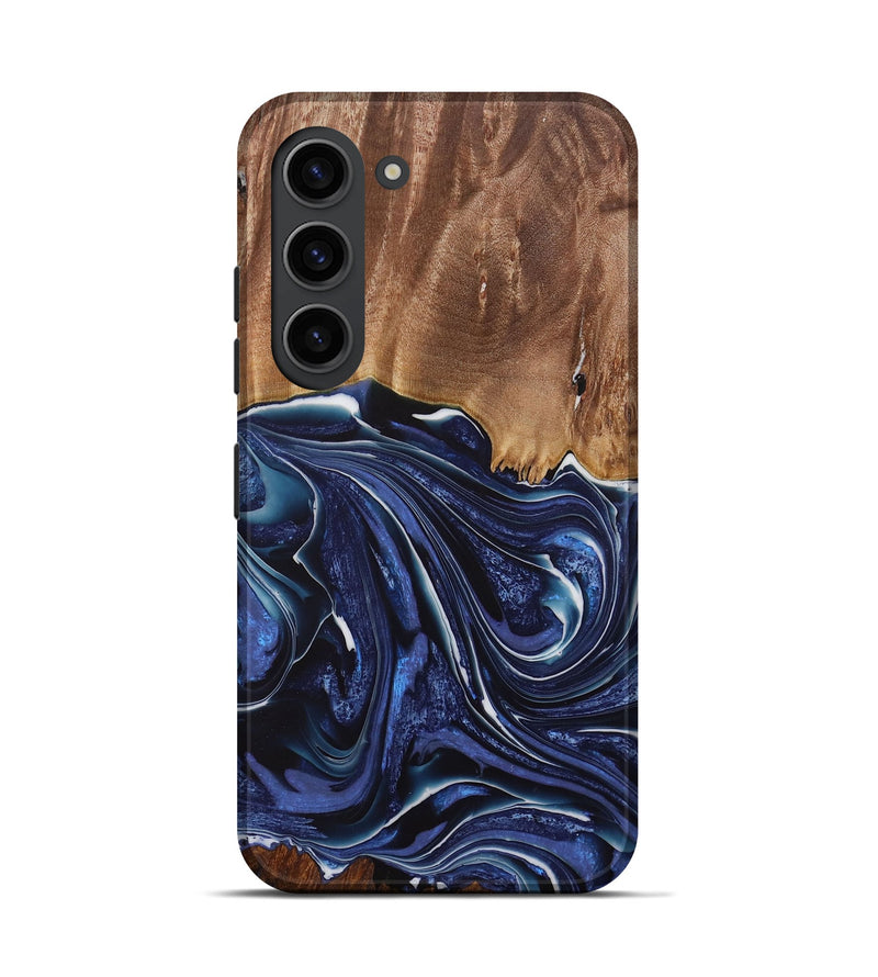 Galaxy S23 Wood Live Edge Phone Case - Mirella (Blue, 730606)