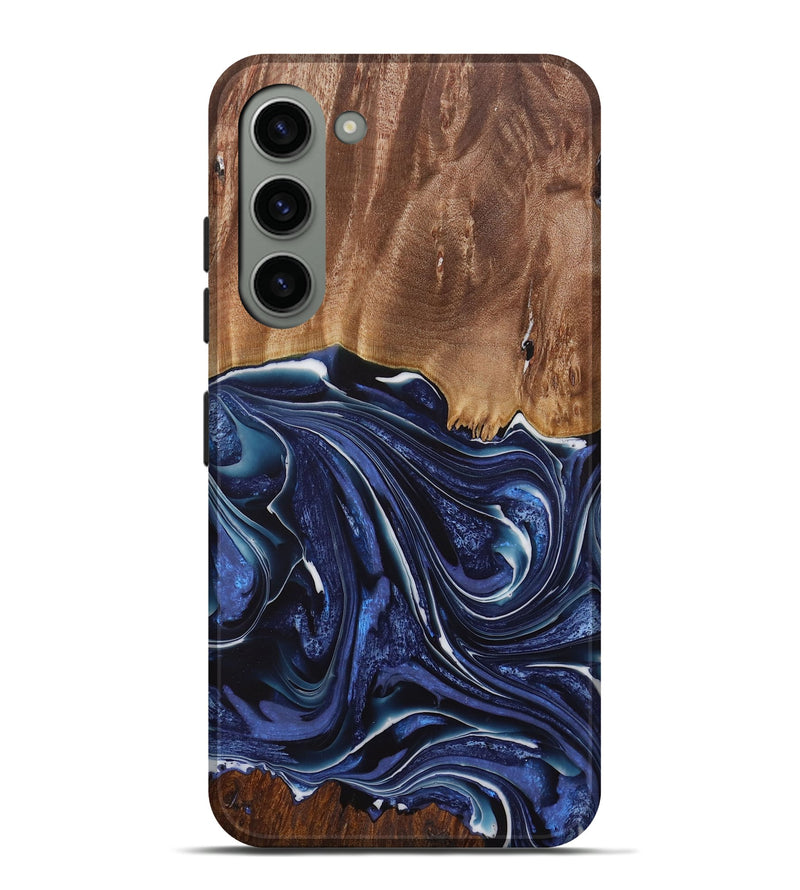 Galaxy S23 Plus Wood Live Edge Phone Case - Mirella (Blue, 730606)