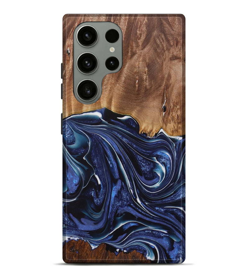 Galaxy S23 Ultra Wood Live Edge Phone Case - Mirella (Blue, 730606)