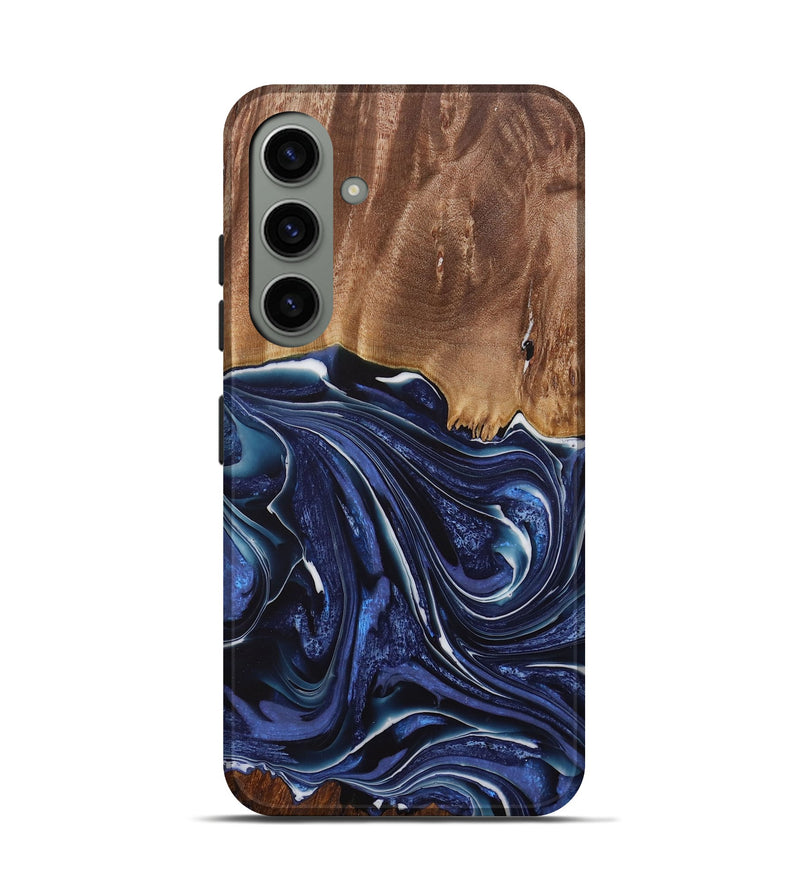 Galaxy S24 Wood Live Edge Phone Case - Mirella (Blue, 730606)