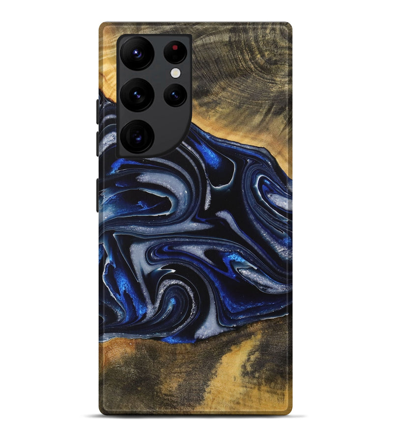 Galaxy S22 Ultra Wood Live Edge Phone Case - Gizela (Blue, 730608)