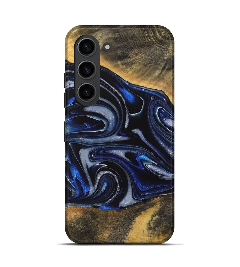 Galaxy S23 Wood Live Edge Phone Case - Gizela (Blue, 730608)