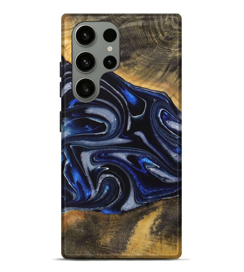 Galaxy S23 Ultra Wood Live Edge Phone Case - Gizela (Blue, 730608)