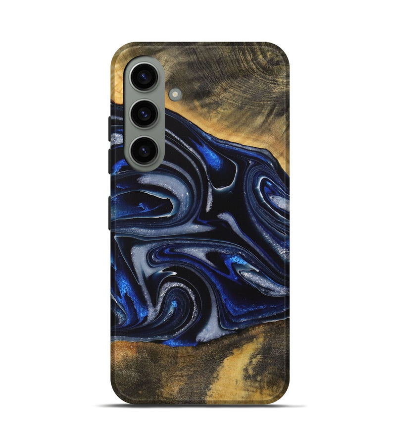 Galaxy S24 Wood Live Edge Phone Case - Gizela (Blue, 730608)