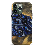 iPhone 13 Pro Max Wood Live Edge Phone Case - Gizela (Blue, 730608)