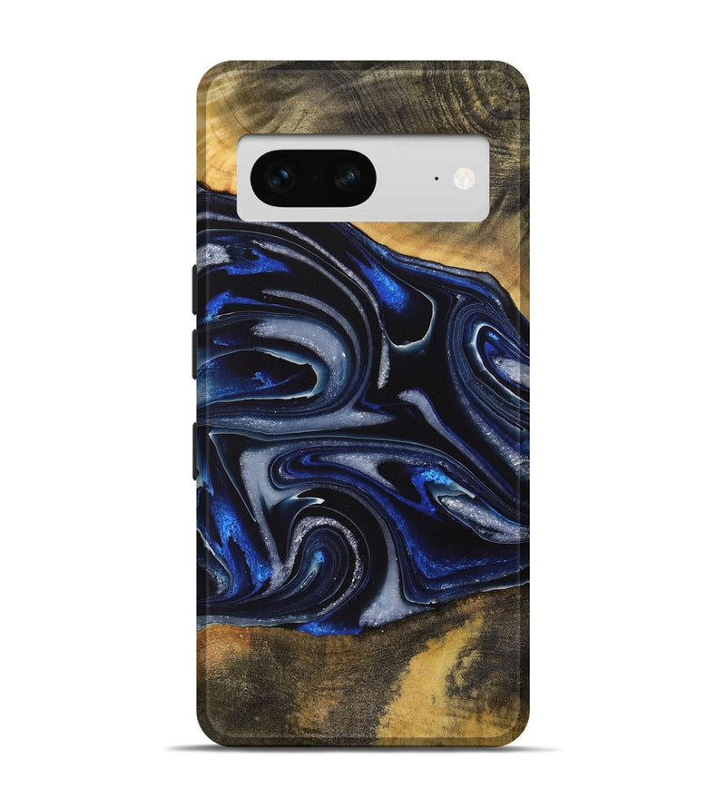 Pixel 7 Wood Live Edge Phone Case - Gizela (Blue, 730608)