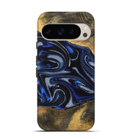 Pixel 9 Pro Wood Live Edge Phone Case - Gizela (Blue, 730608)