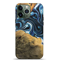 iPhone 13 Pro Max Wood Live Edge Phone Case - Saige (Blue, 730611)