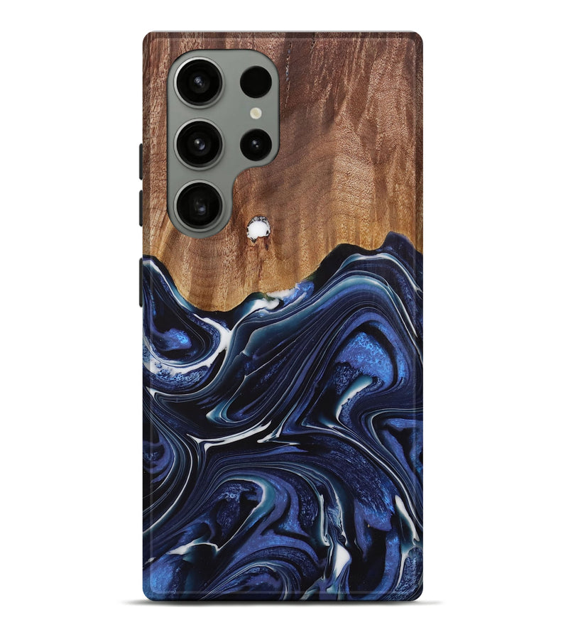 Galaxy S23 Ultra Wood Live Edge Phone Case - Caralie (Blue, 730612)