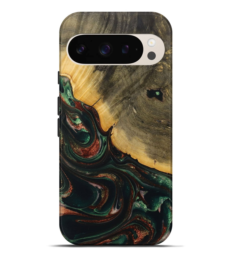 Pixel 9 Pro XL Wood Live Edge Phone Case - Noah (Green, 730614)