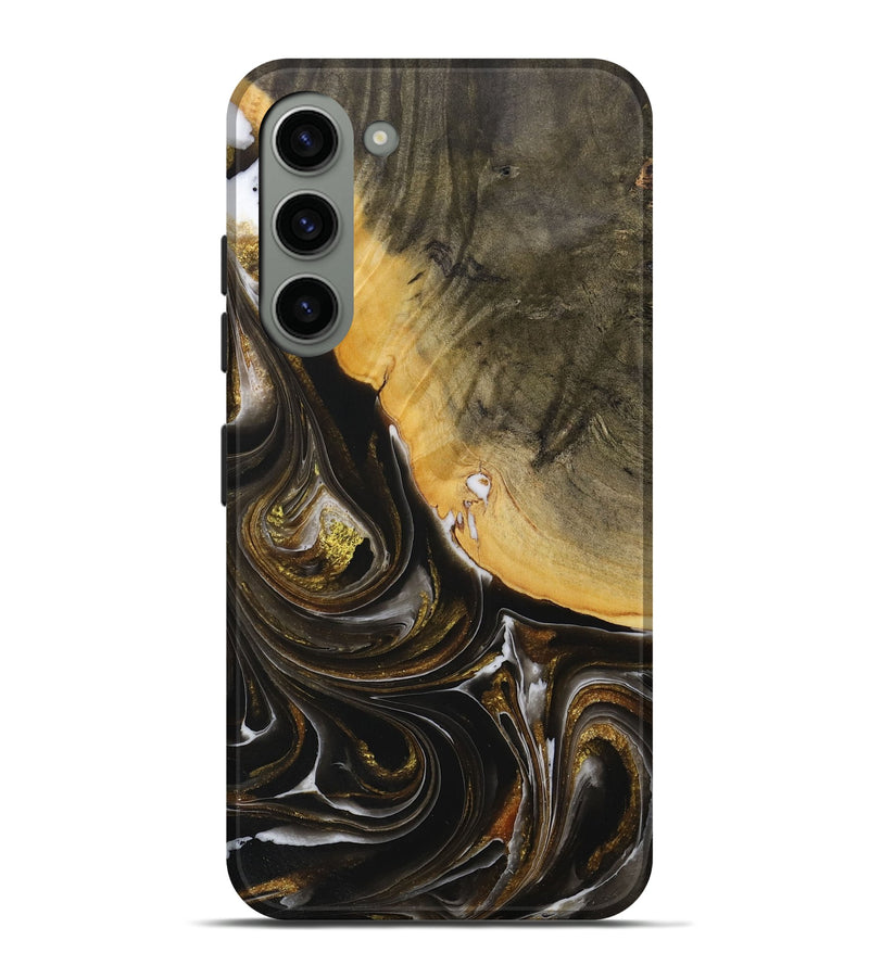 Galaxy S23 Plus Wood Live Edge Phone Case - Bette (Black & White, 730616)