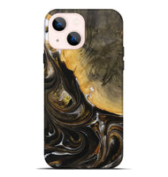 iPhone 14 Plus Wood Live Edge Phone Case - Bette (Black & White, 730616)