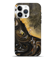 iPhone 15 Pro Max Wood Live Edge Phone Case - Bette (Black & White, 730616)