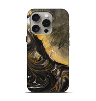 iPhone 16 Pro Wood Live Edge Phone Case - Bette (Black & White, 730616)