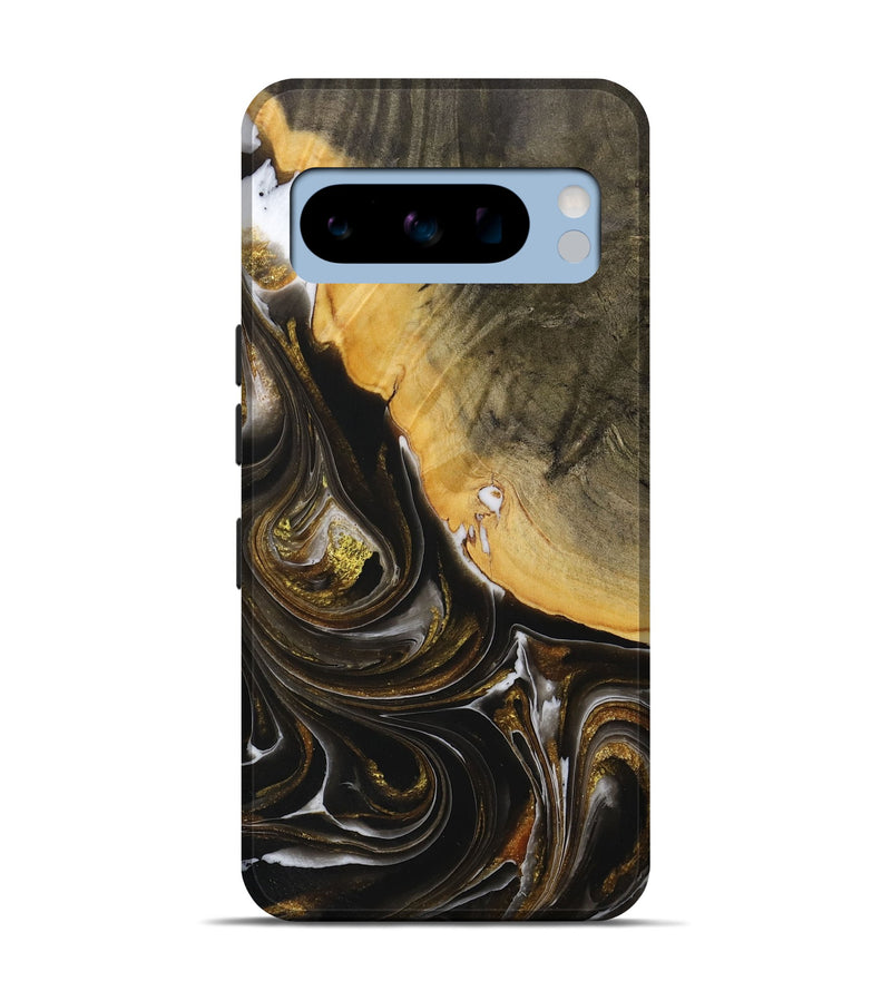 Pixel 8 Pro Wood Live Edge Phone Case - Bette (Black & White, 730616)