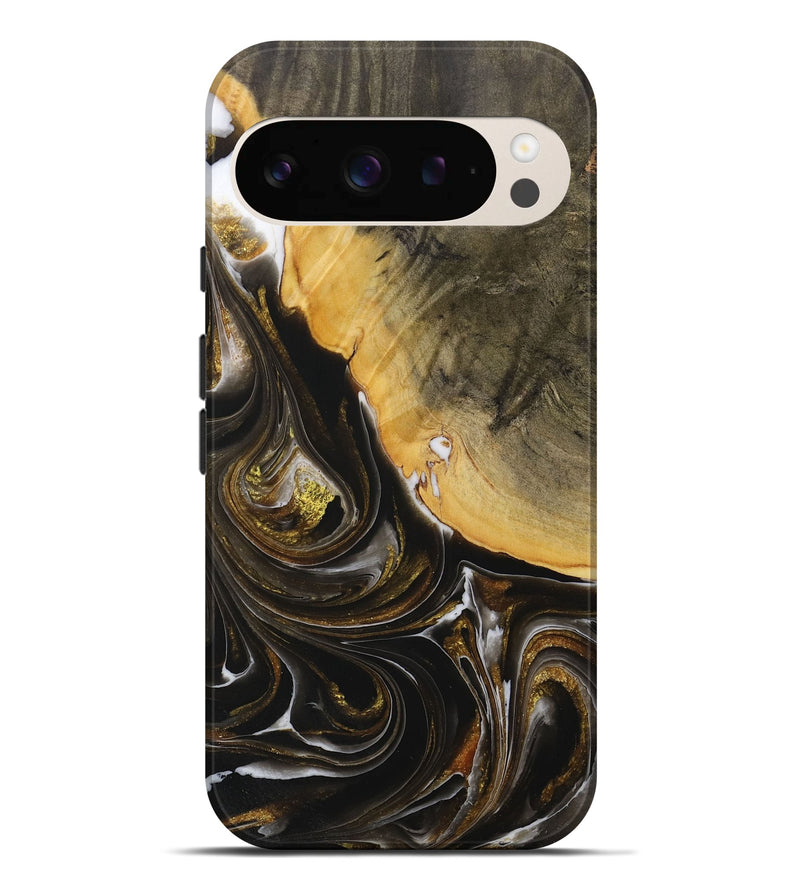 Pixel 9 Pro XL Wood Live Edge Phone Case - Bette (Black & White, 730616)