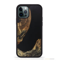 iPhone 12 Pro Max Wood Phone Case - Alver (Pure Black, 730623)