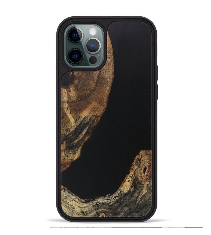 iPhone 12 Pro Max Wood Phone Case - Alver (Pure Black, 730623)