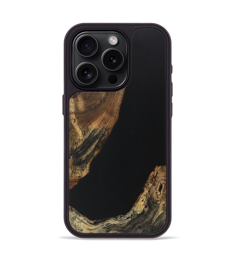 iPhone 15 Pro Wood Phone Case - Alver (Pure Black, 730623)